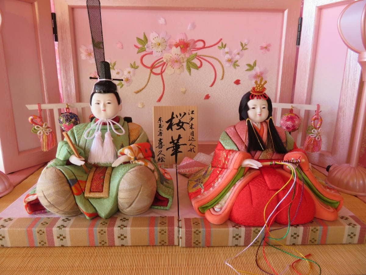 雛人形 木村一秀作 江戸木目込み人形 親王飾り 会津曙塗り収納セット